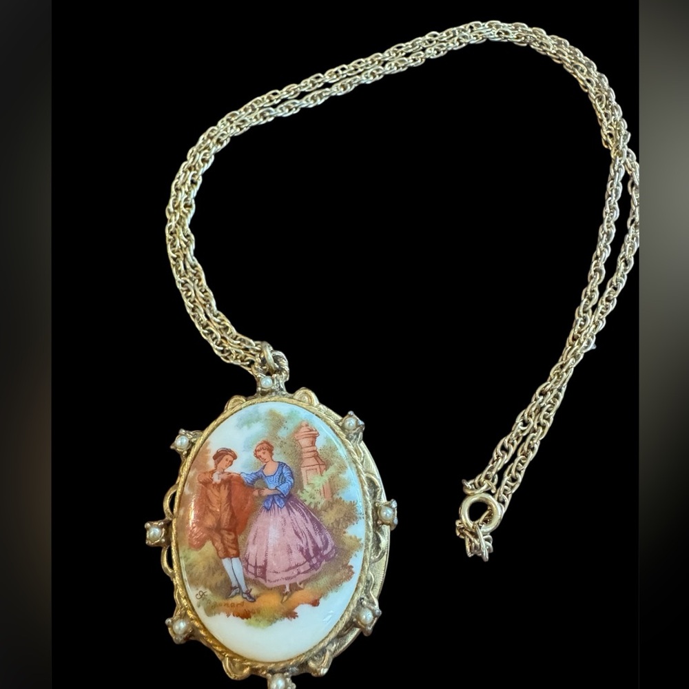 Ornate vintage large locket necklace